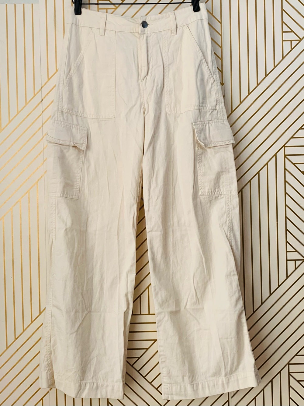 Forever 21 100% Cotton Wide-Leg Cargo Pants high rise soft grunge streetwear M